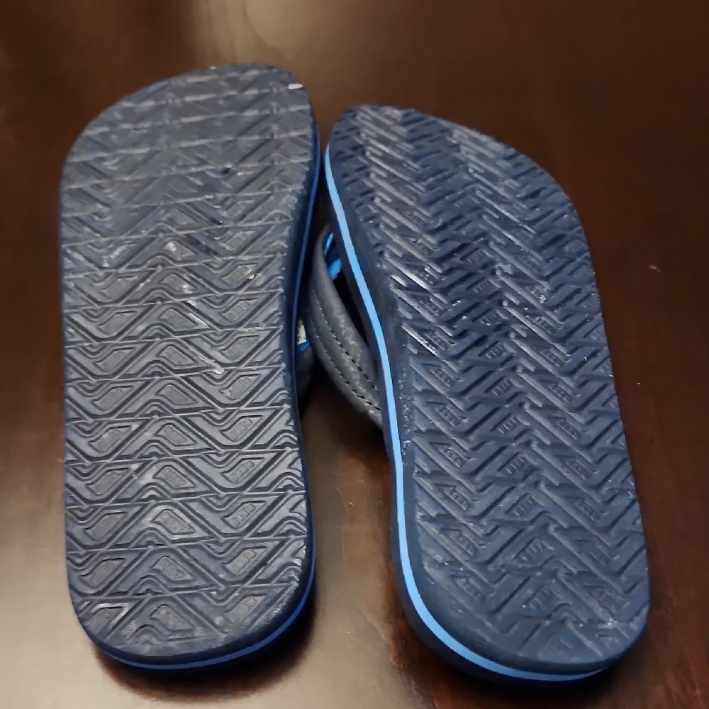 Reef Kids Striped Navy and Blue Flip Flops